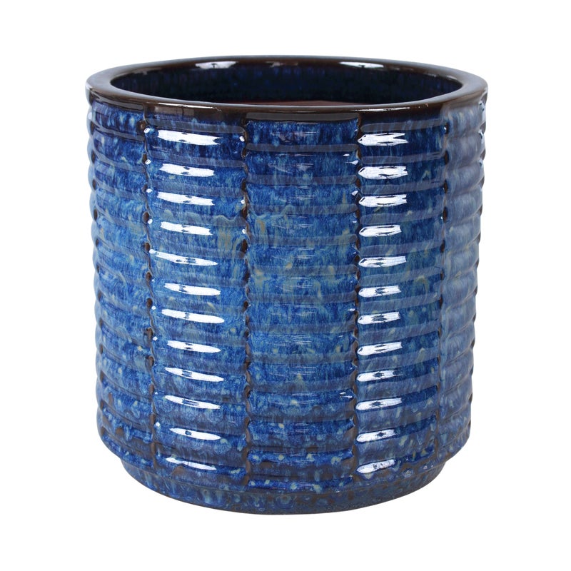 Donica szkliwiona śr.24 cm mrozoodporna niebieska Cermax