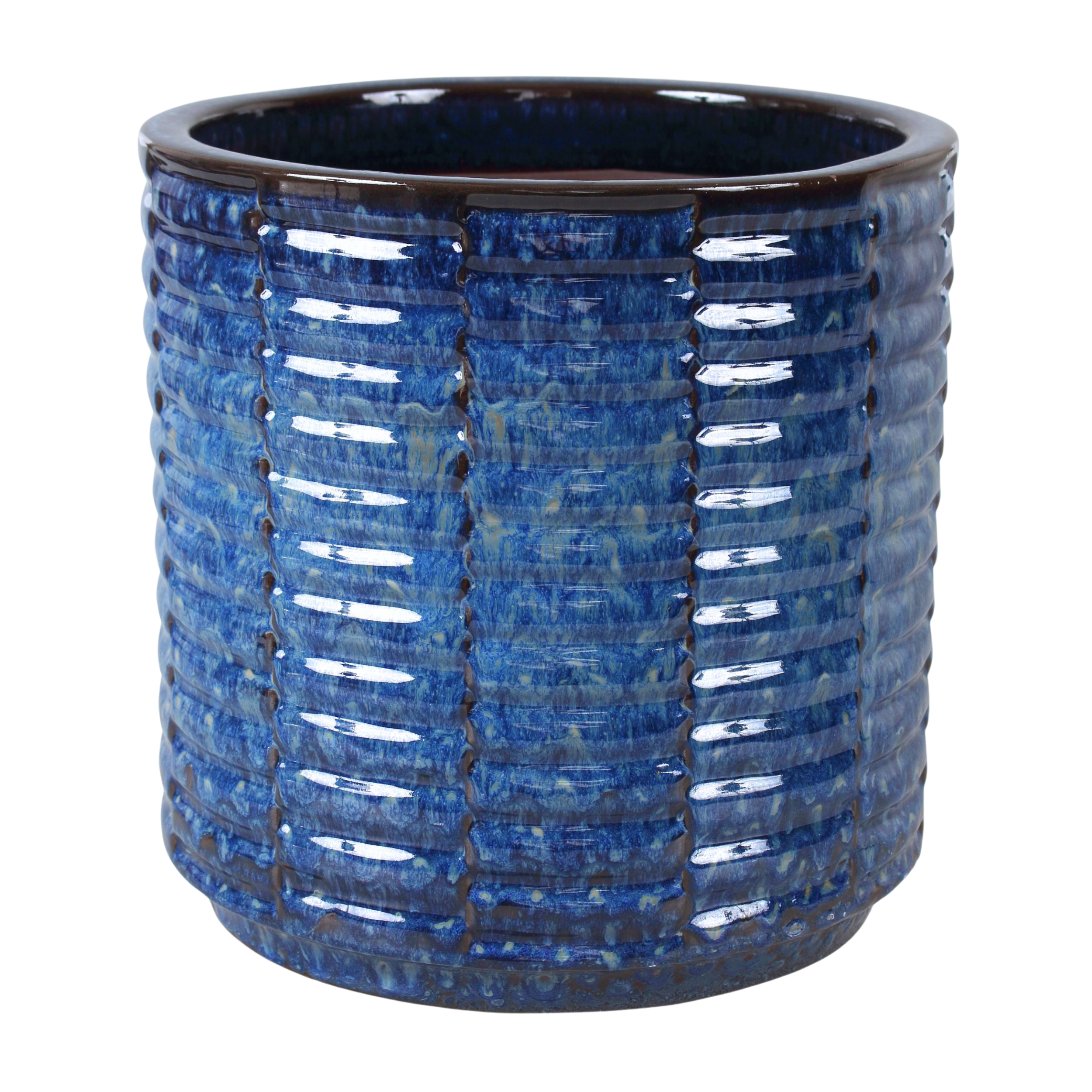 Donica szkliwiona śr.30 cm mrozoodporna niebieska Cermax