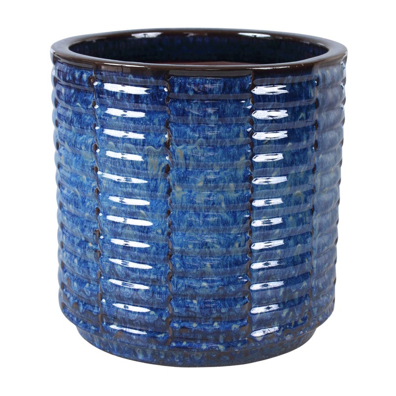 Donica szkliwiona śr.30 cm mrozoodporna niebieska Cermax