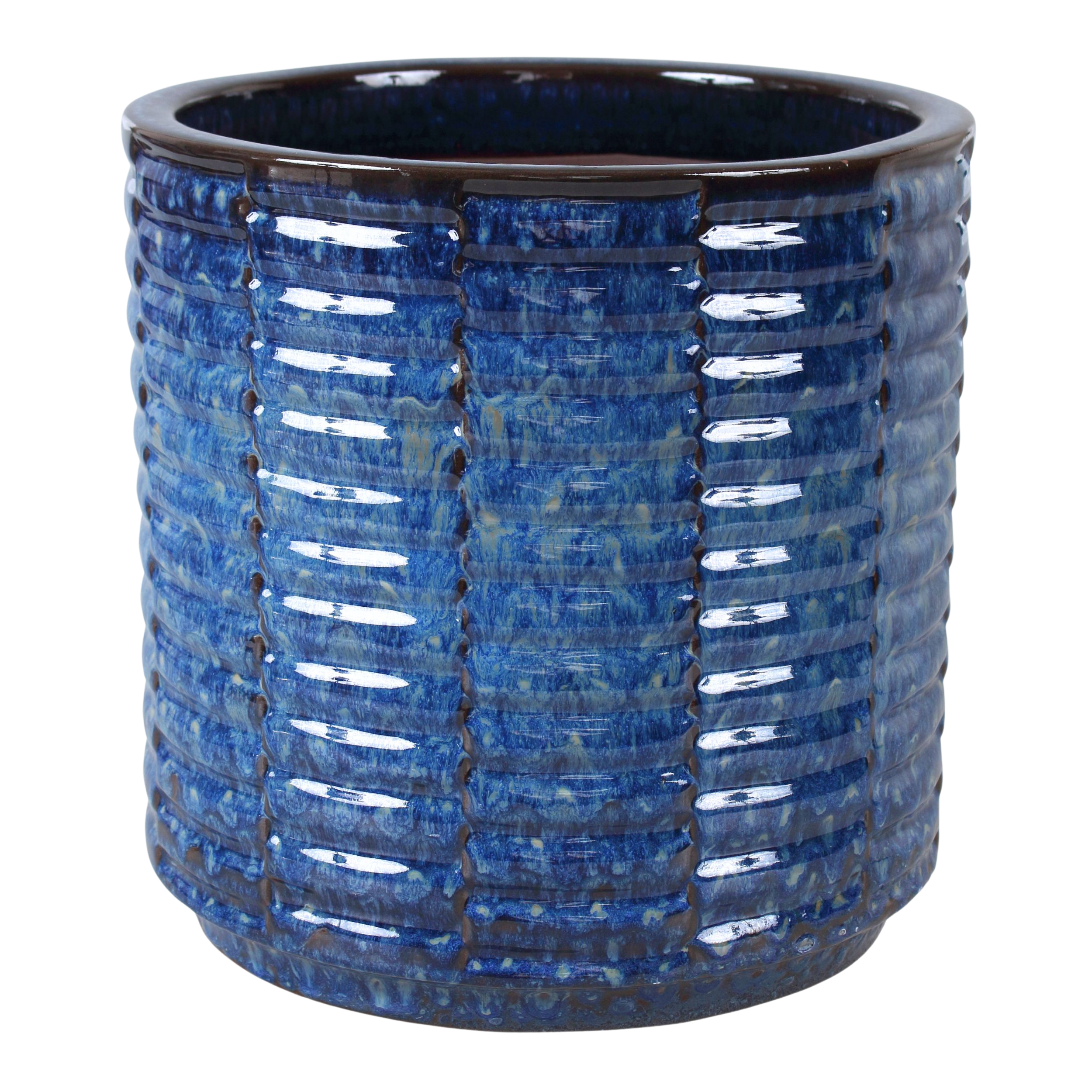 Donica szkliwiona śr.37 cm mrozoodporna niebieska Cermax