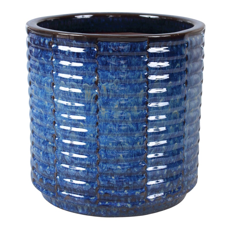 Donica szkliwiona śr.37 cm mrozoodporna niebieska Cermax