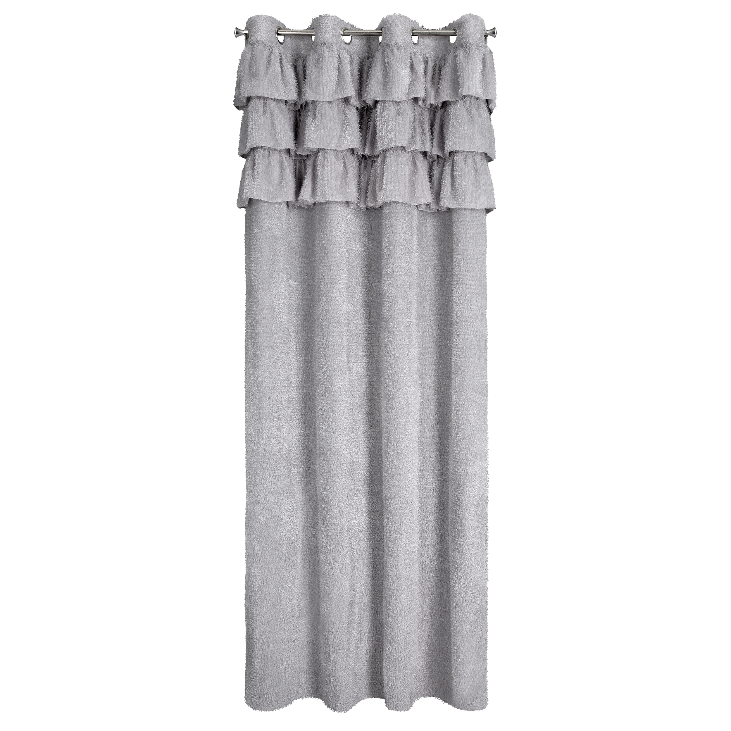 Zasłona Agis 140 x 250 cm szaro-srebrna na przelotkach