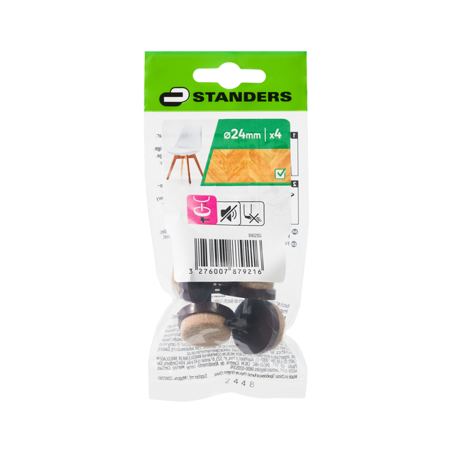 4 patins de pied de meuble en polyéthylène à clouer STANDERS Ø24 mm