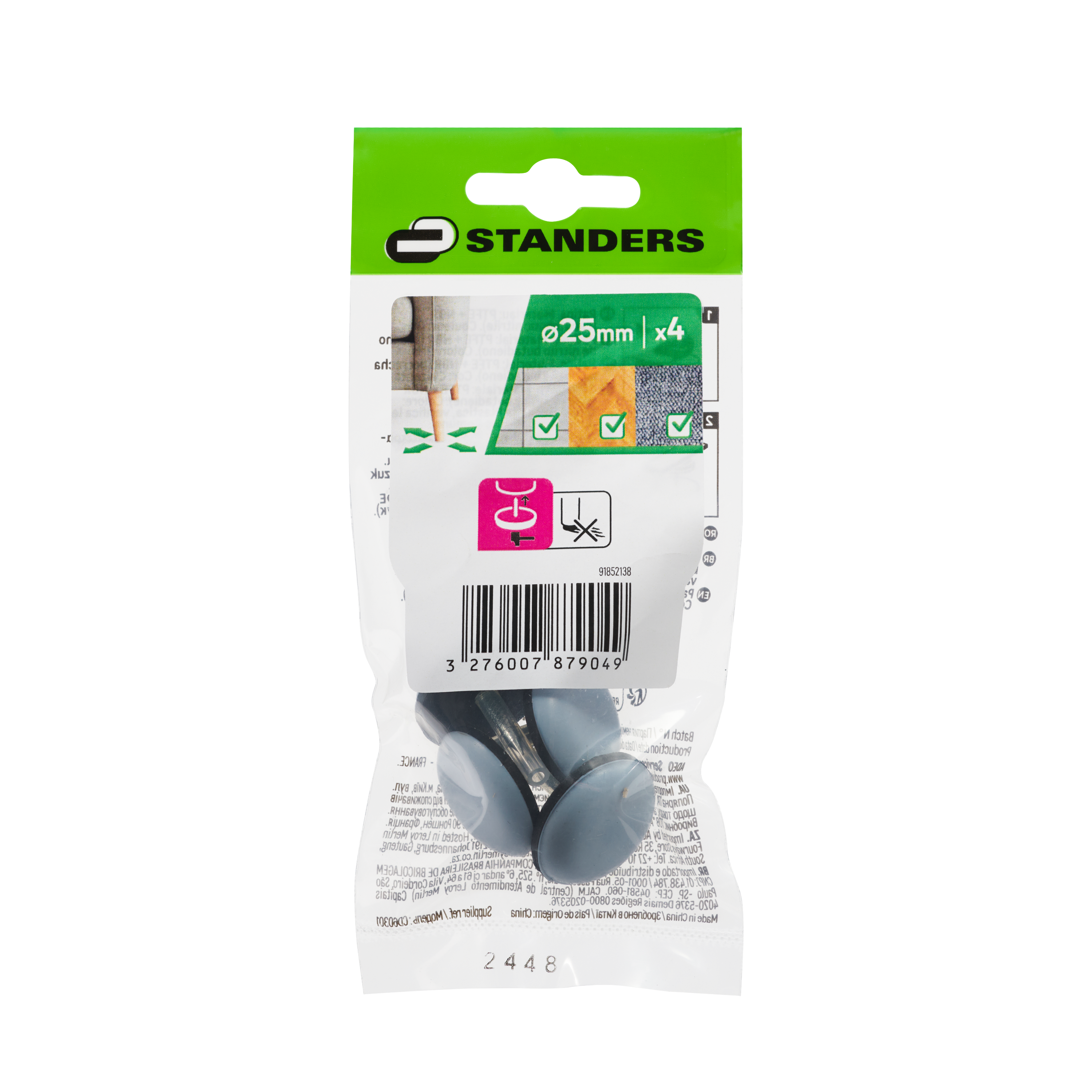 Podkładki pod meble wbijane średnica 25 mm 4 sztuk STANDERS