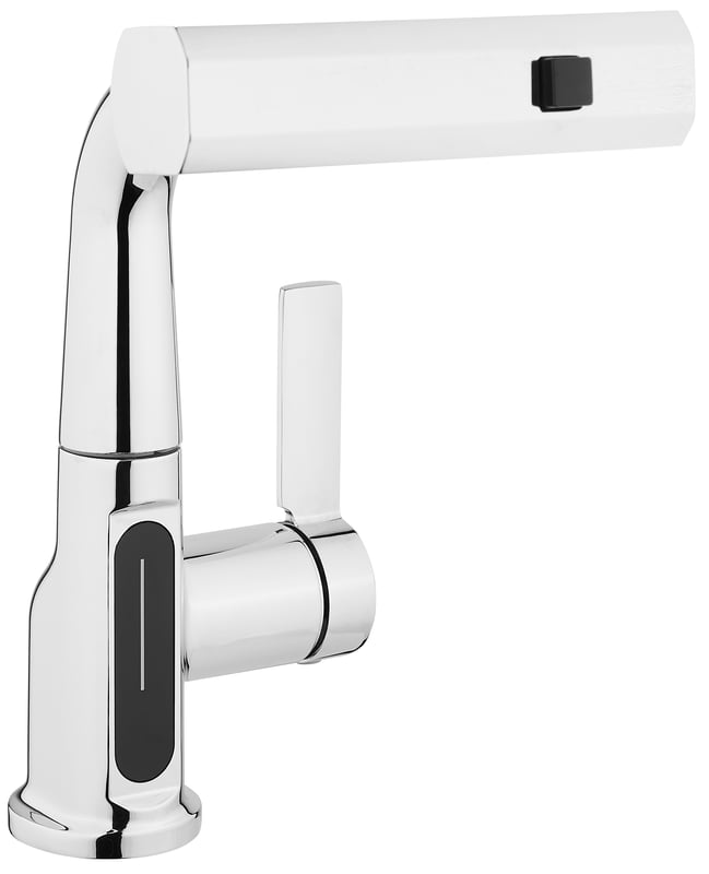 Bateria umywalkowa wysoka chrom 25 cm wyciągana wylewka wyświetlacz