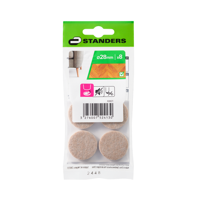 Podkładki filcowe samoprzylepne 28 mm 8 szt. Standers