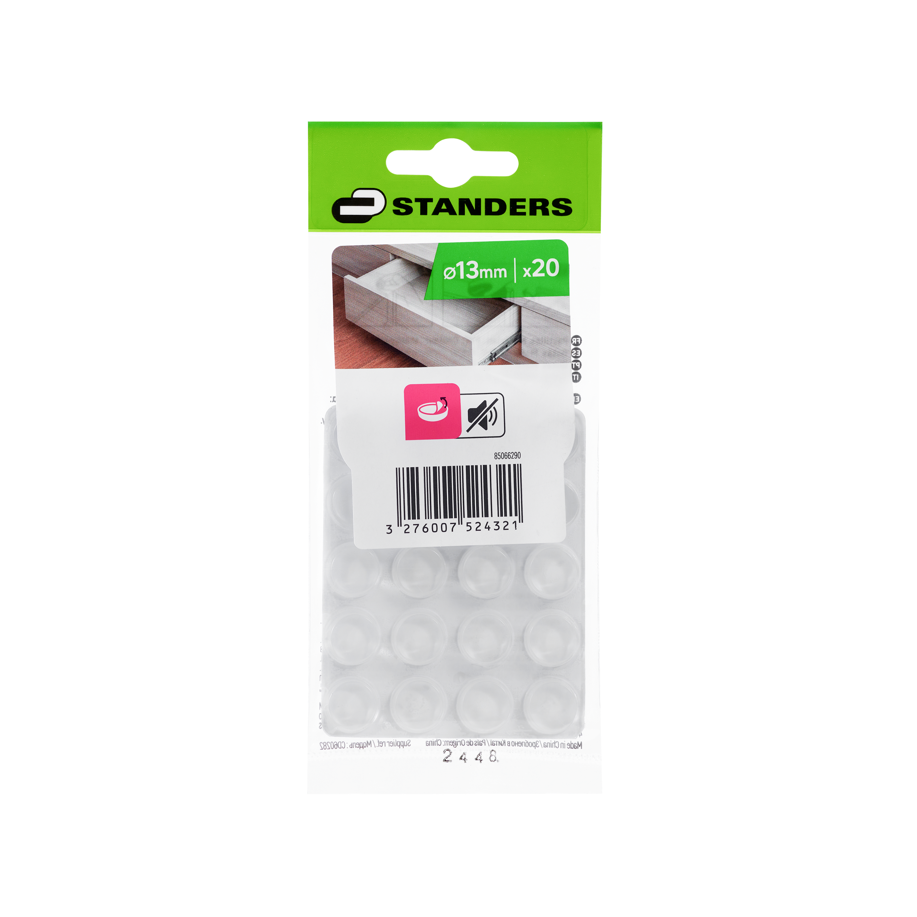 21 Gotas adesivas 13 mm transparente Standers - 6