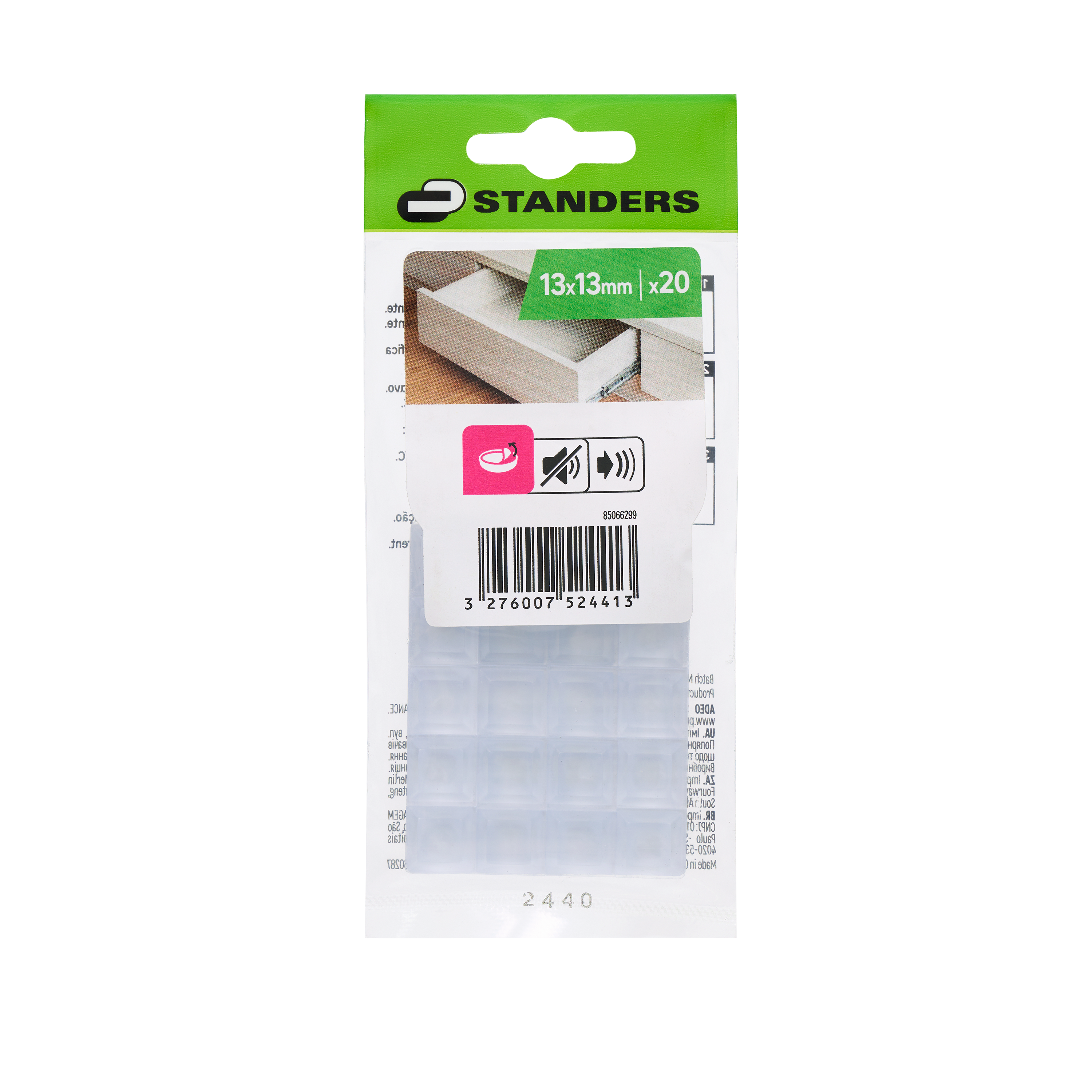 20 Gotas adesivas13x13 mm transparente Standers - 7