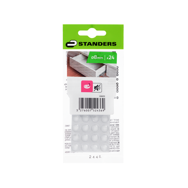 24 dômes anti-glissade transparent STANDERS, l.8 mm