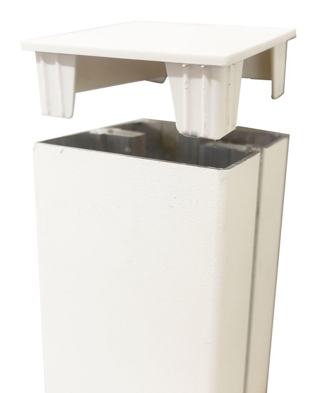 Terminale per palo quadrato in polipropilene bianco Musive L 11 x H 10 x P 5 cm, 2 pezzi