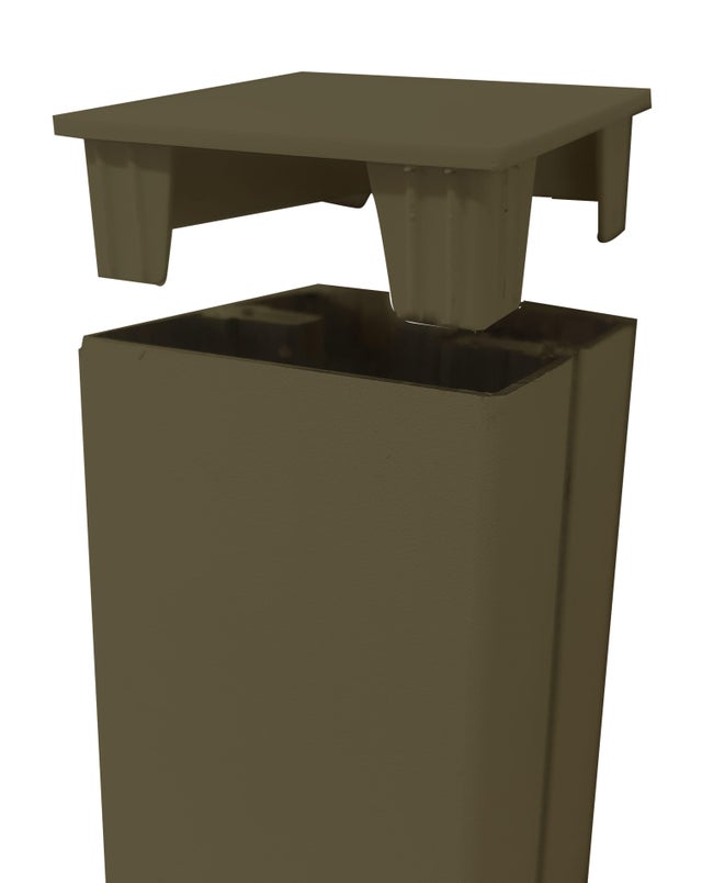 Terminale per palo quadrato in polipropilene marrone Musive L 11 x H 10 x P 5 cm, 2 pezzi