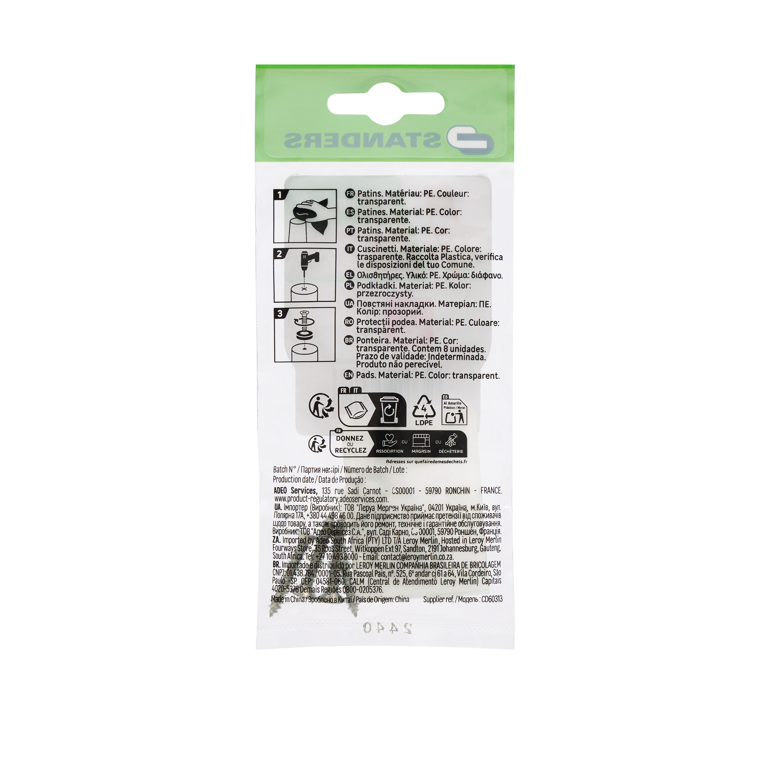 4 patín redondos STANDERS de goma ø 17 mm - 7