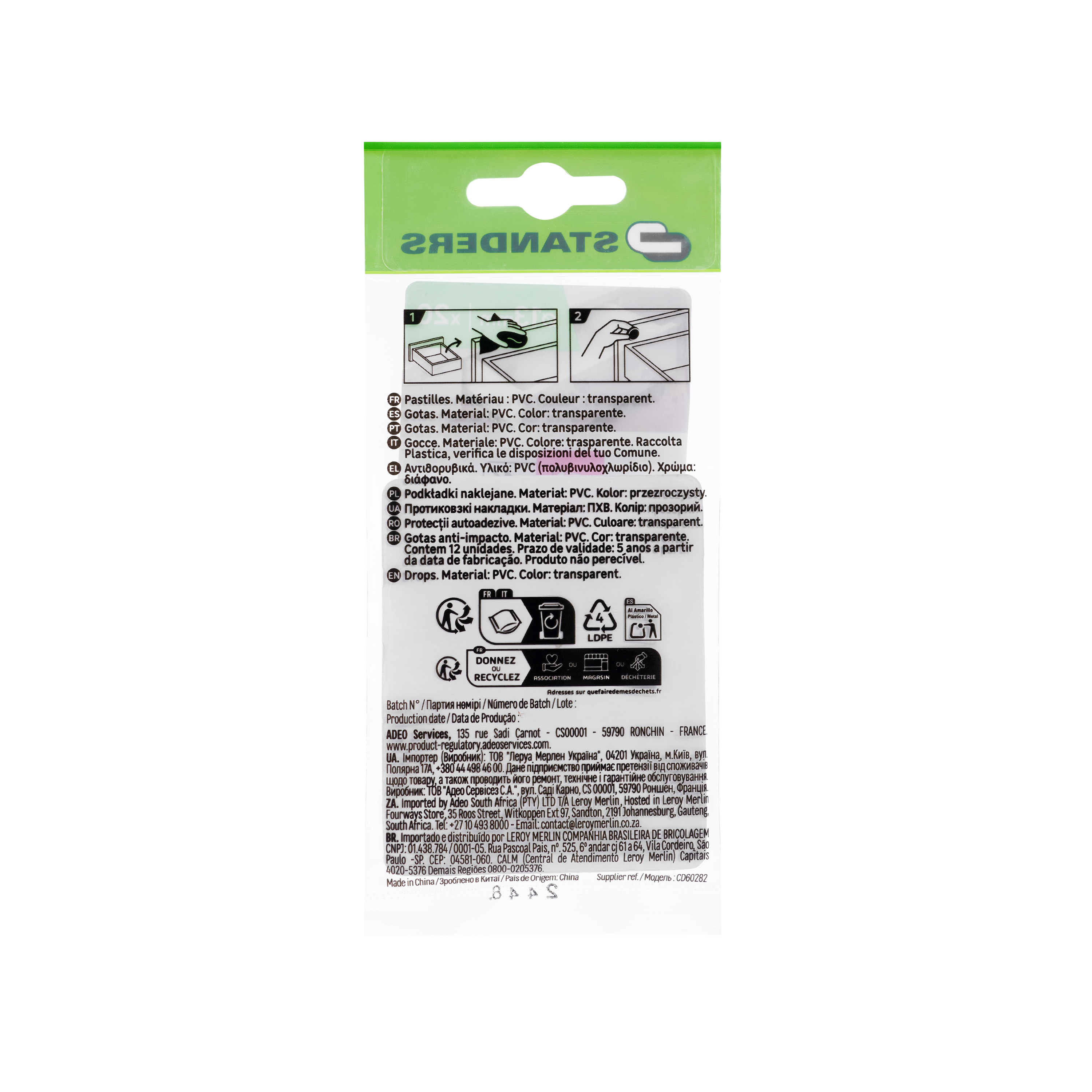 21 Gotas adesivas 13 mm transparente Standers - 5