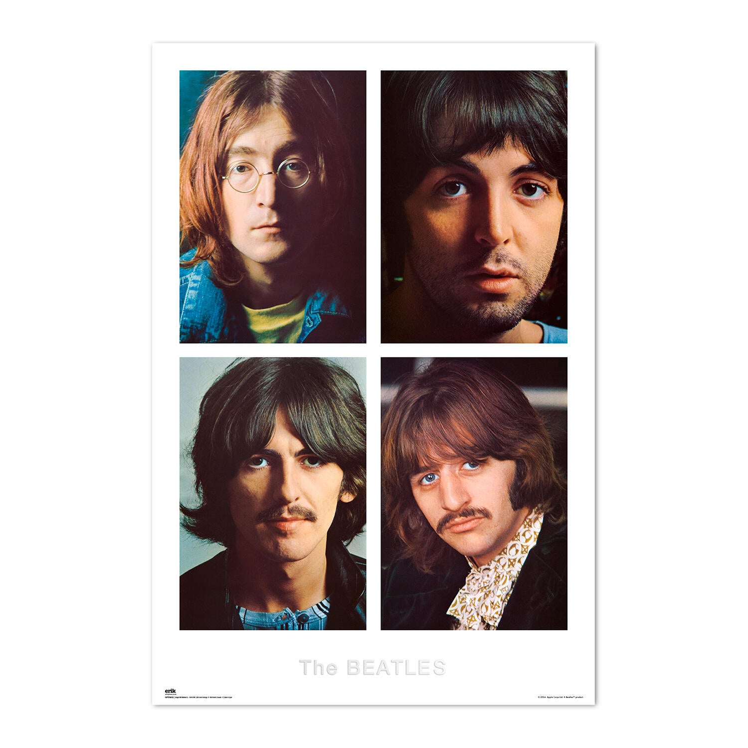 Póster Cine rectangular de 61 x 91.5 cm. Papel The Beatles White Album multicolor - 2