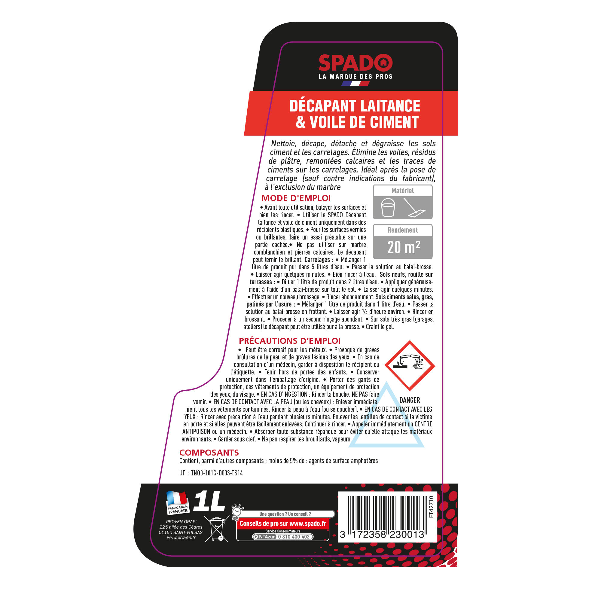 Décapant voile de ciment 1 L - SPADO - 6