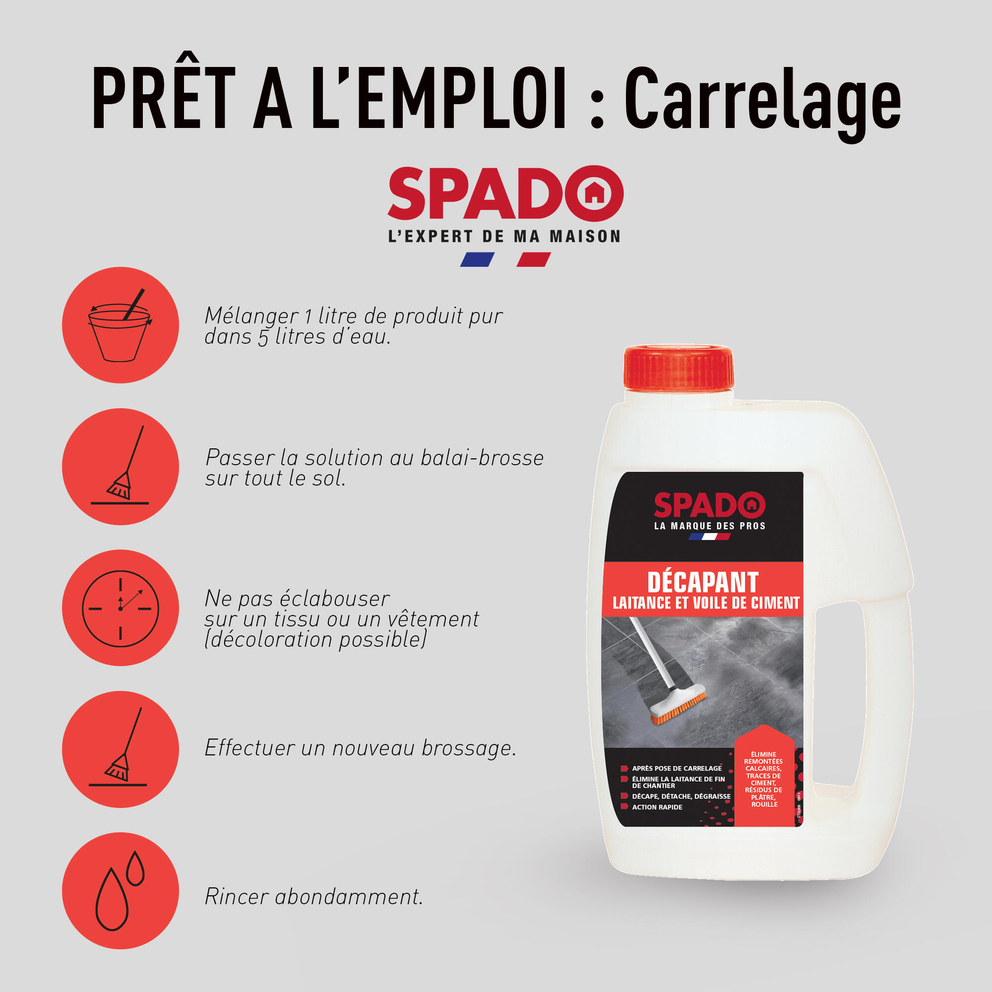 Décapant voile de ciment 1 L - SPADO - 2
