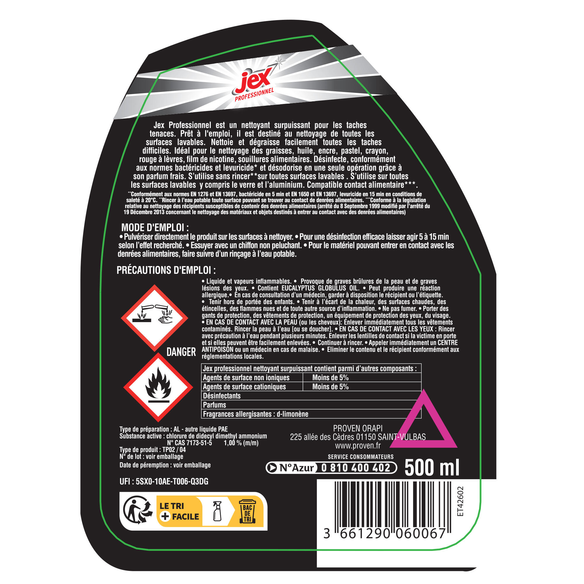 Nettoyant universel surpuissant 500 ml - JEX - 6