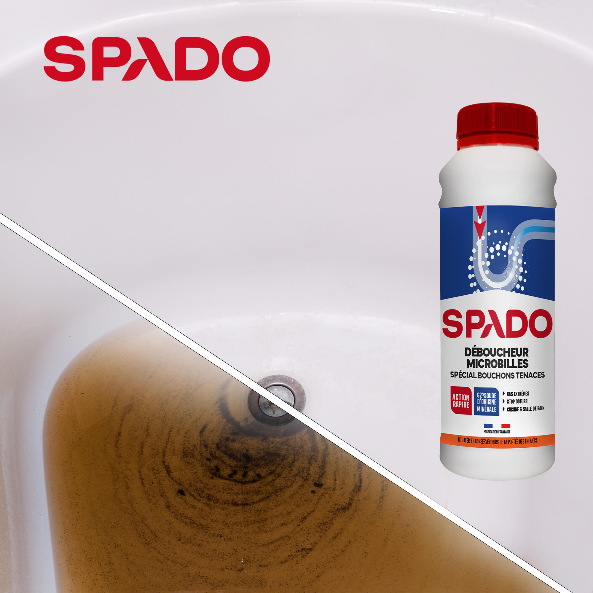 Déboucheur microbilles eau froide spécial bouchons tenaces 500 g - SPADO - 6