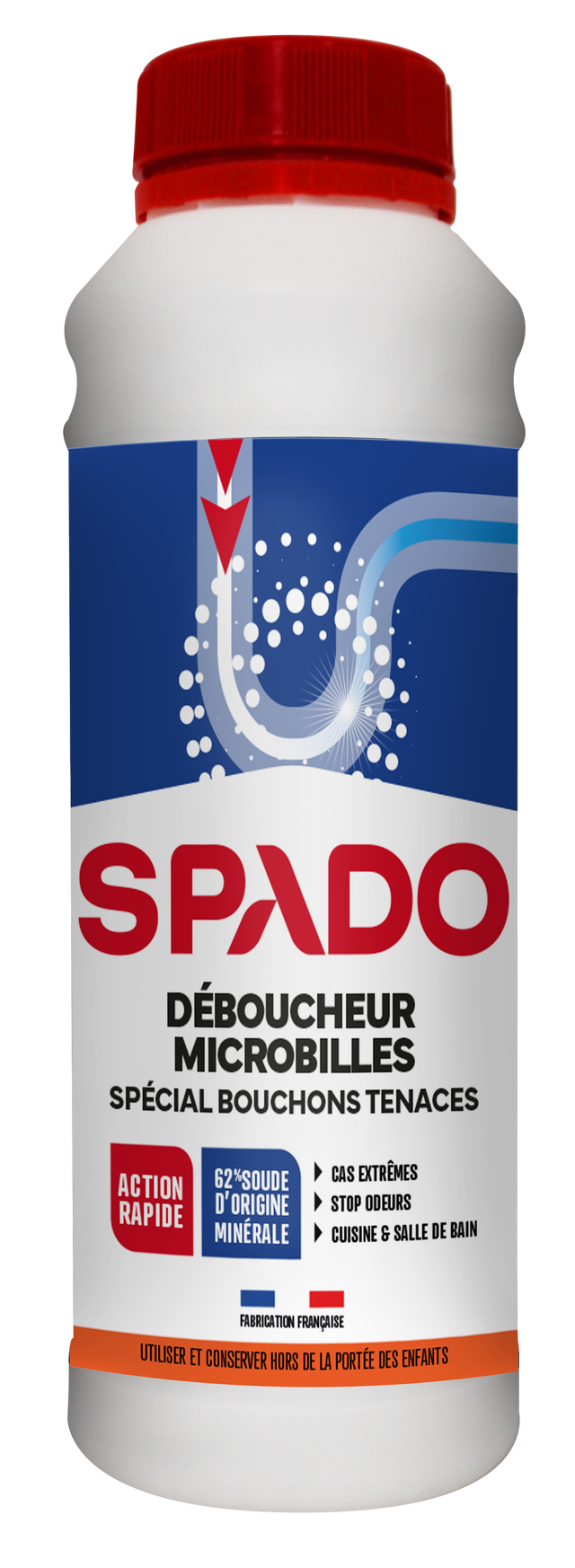 Déboucheur microbilles eau froide spécial bouchons tenaces 500 g - SPADO