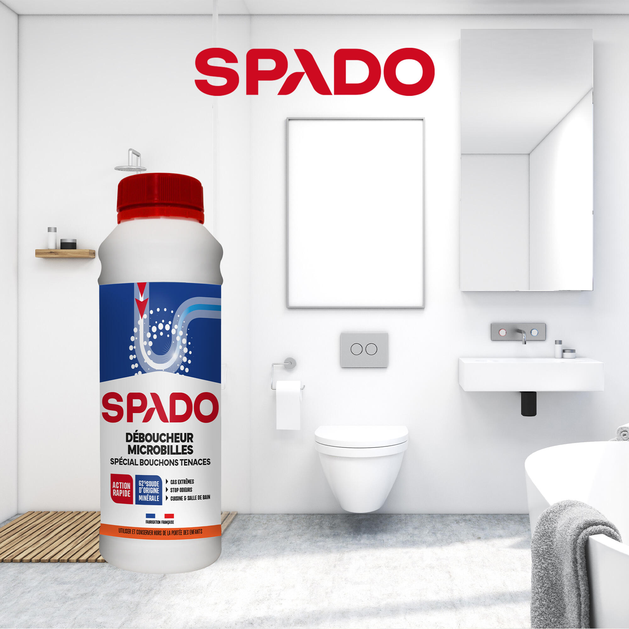 Déboucheur microbilles eau froide spécial bouchons tenaces 500 g - SPADO - 2