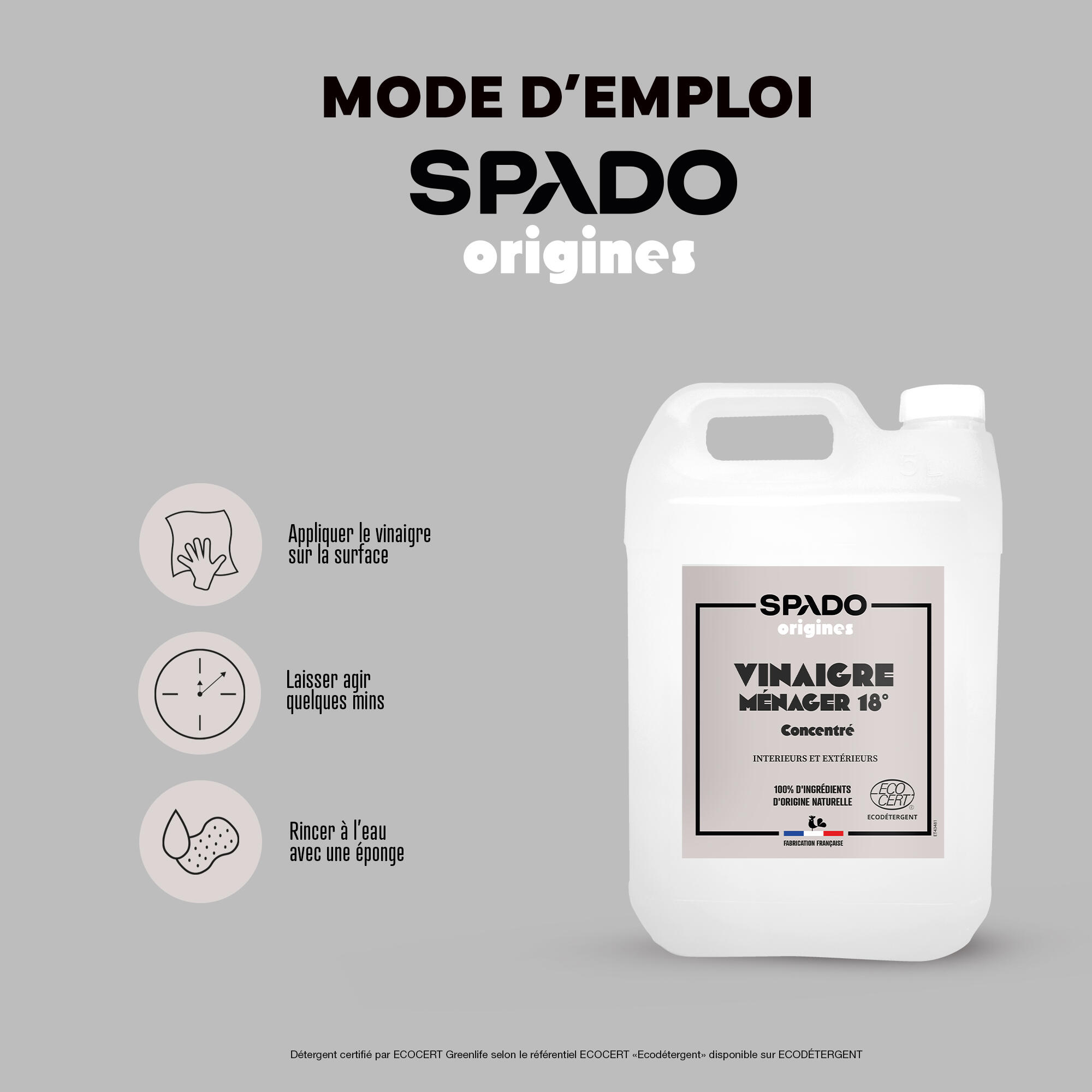 Vinaigre blanc ultra concentré 18° 5 L - SPADO - 3