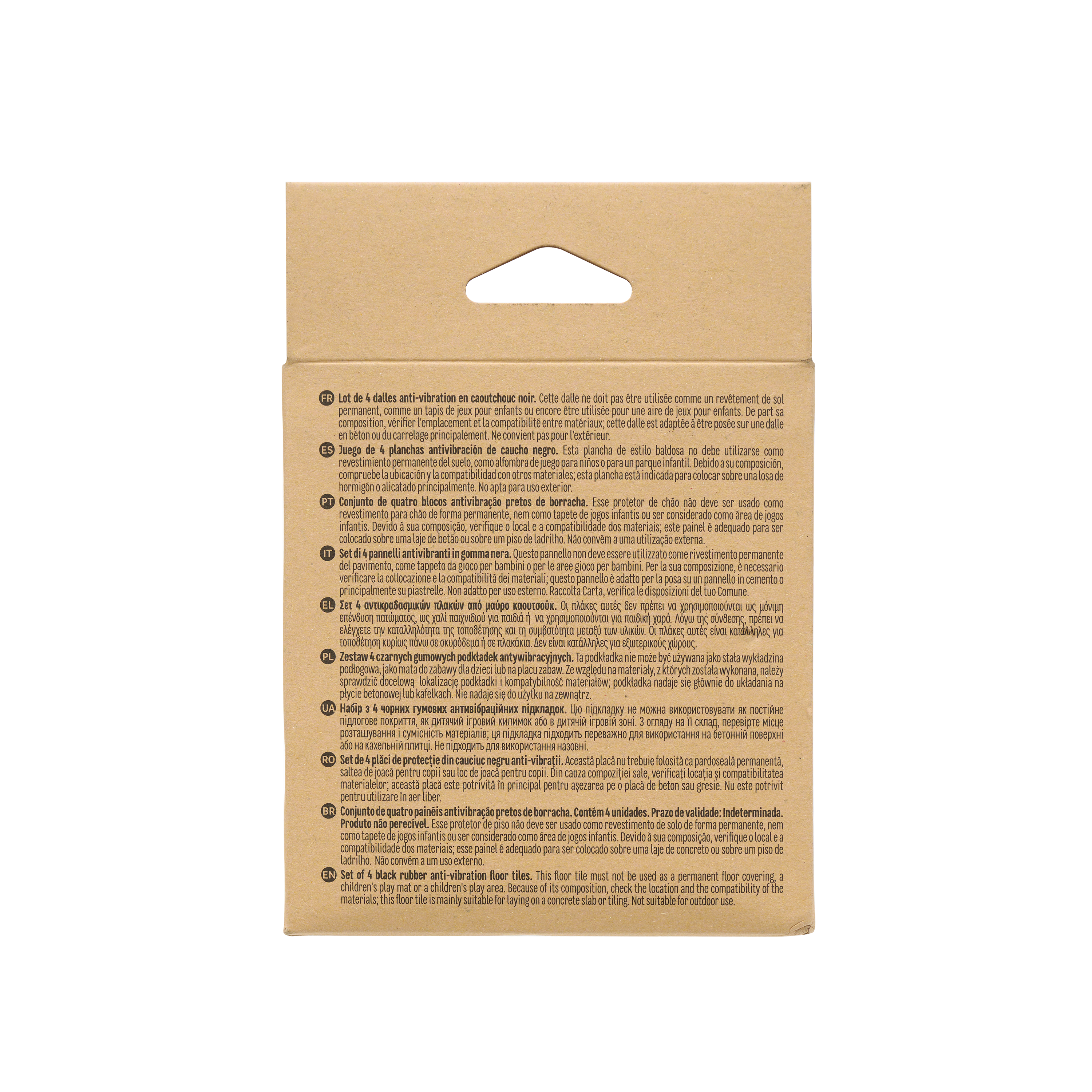 4 almofadas antivibração borracha espessura 1 cm 10x10 cm  Standers - 4