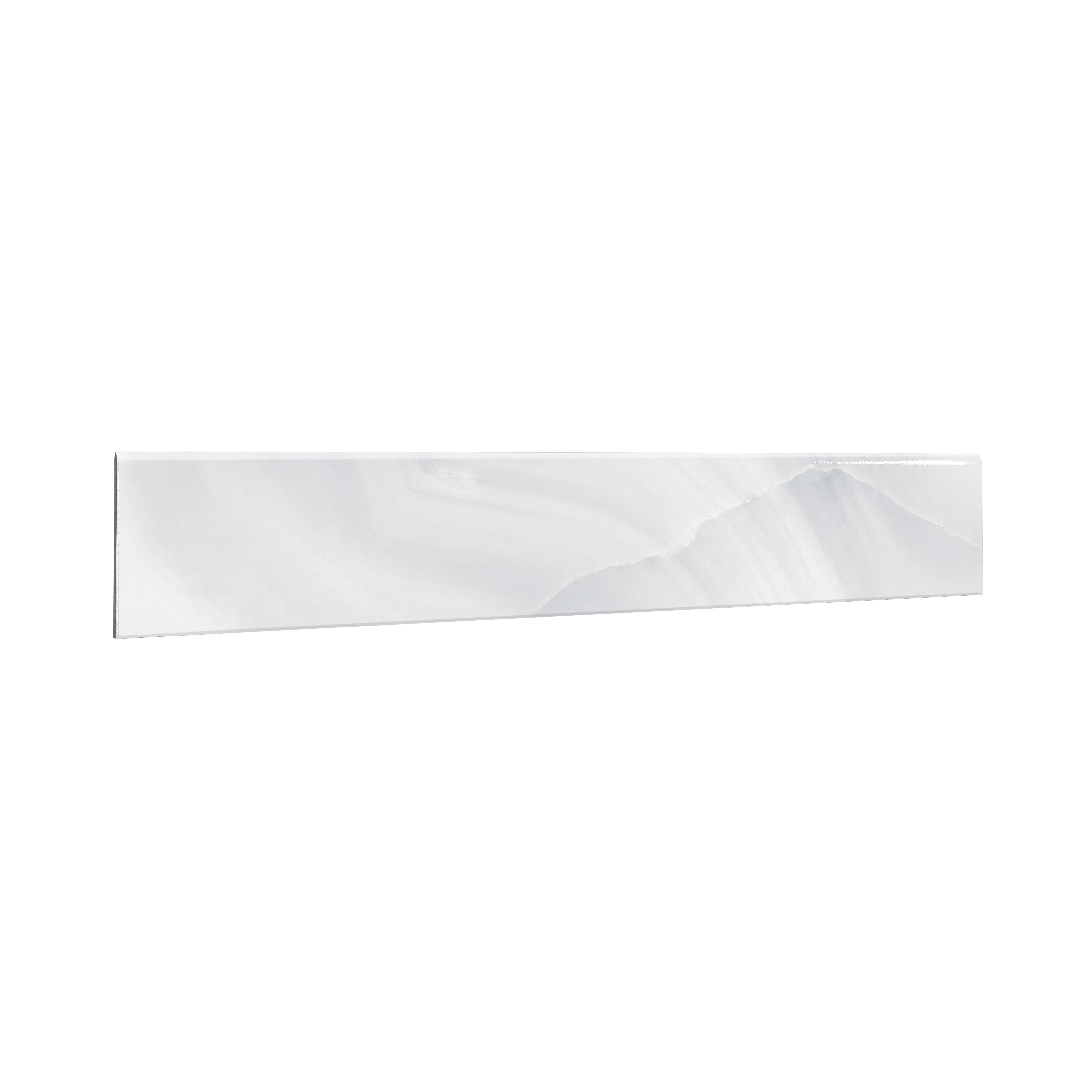 Rodapié porcelánico marmi 60x10 cm mármol blanco clear artens