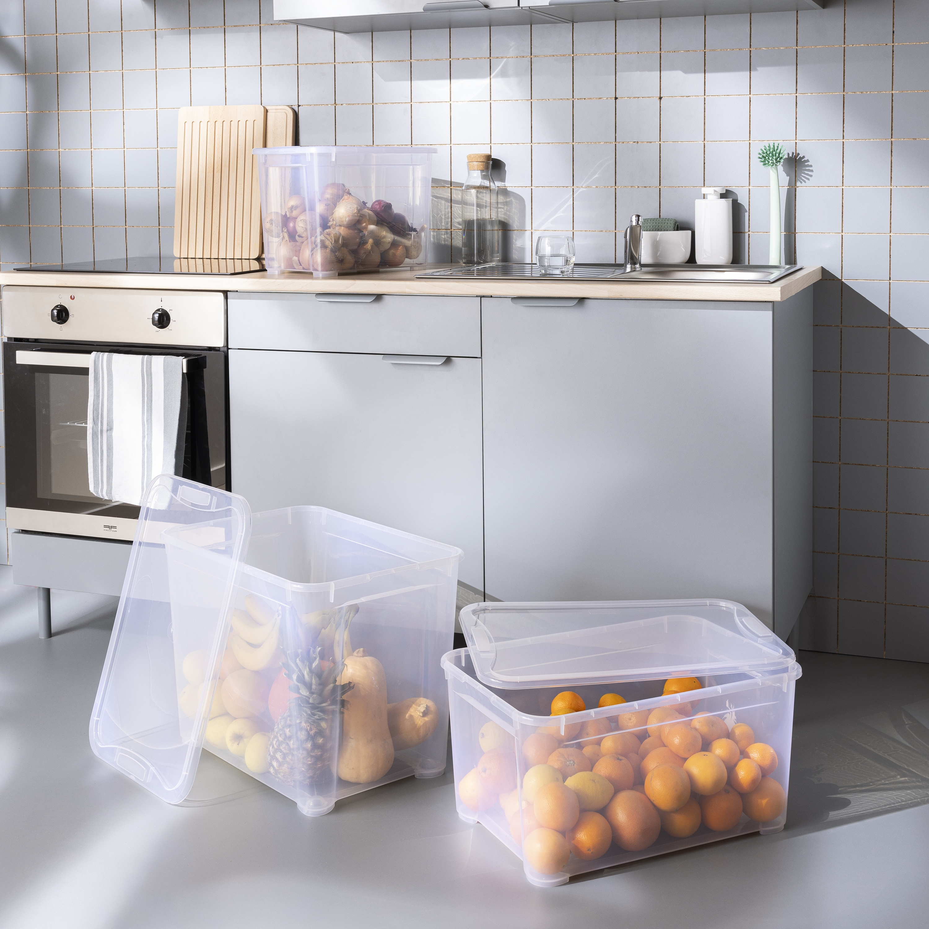 Caixa de arrumação empilhável 28.5X55.5X39CM 45L - 5