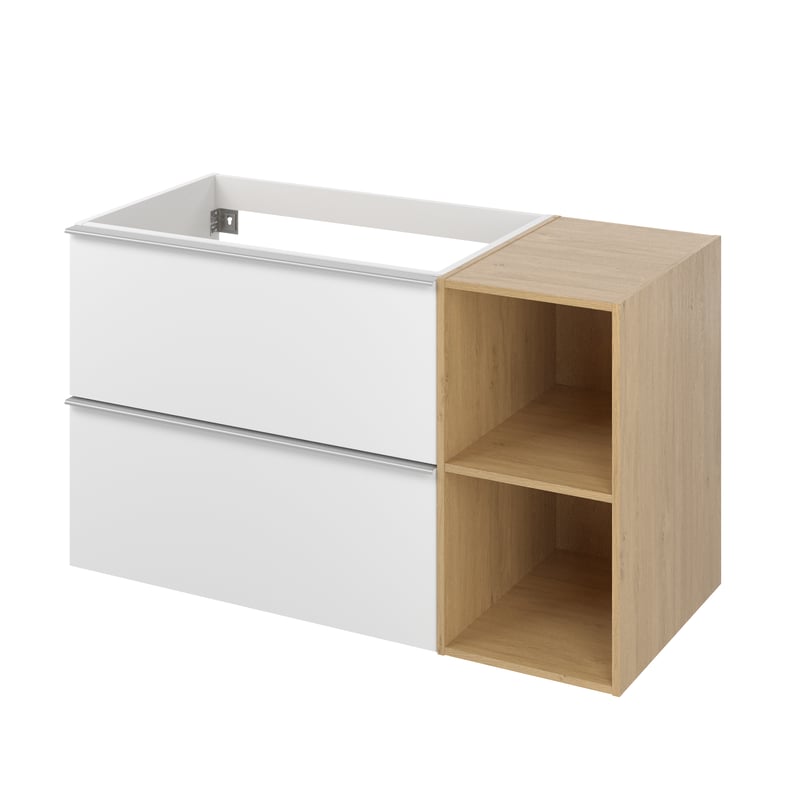 Szafka pod umywalkę Modern biało-brązowa złoty dąb 100x45x55 cm Sensea