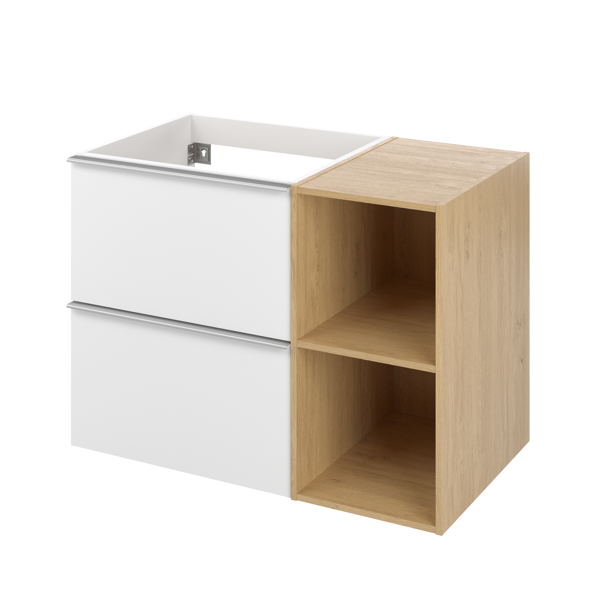 Szafka pod umywalkę Modern biało-brązowa złoty dąb 80x45x55 cm Sensea