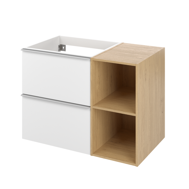 Szafka pod umywalkę Modern biało-brązowa złoty dąb 80x45x55 cm Sensea
