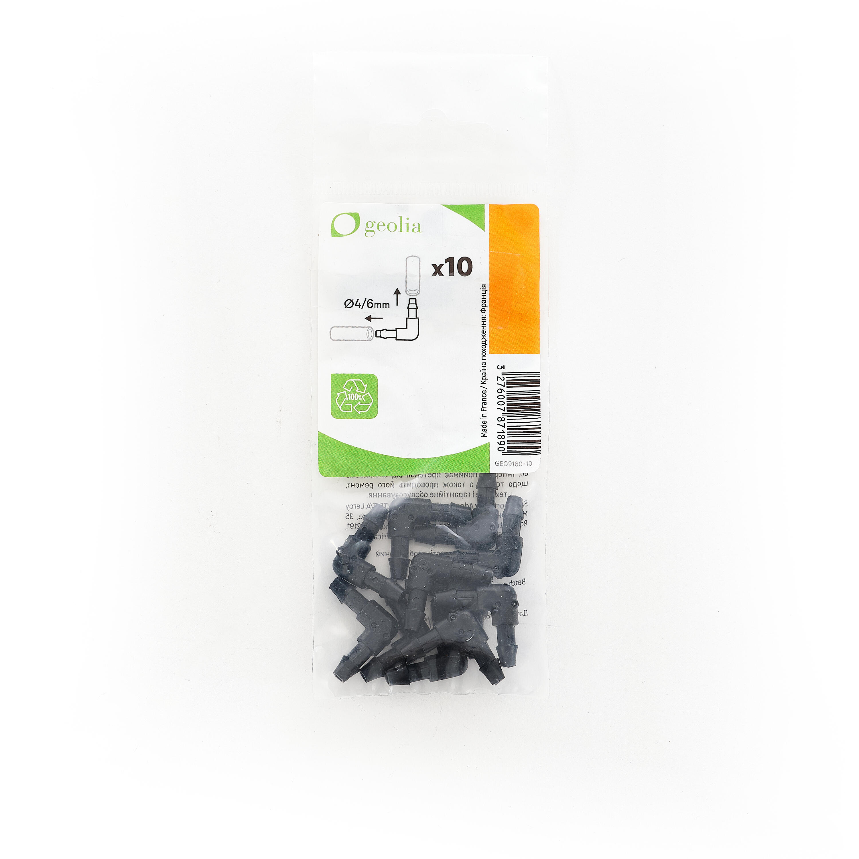Raccordo a gomito per irrigazione GEOLIA in polietilene adatto a tubi di ⌀ 4/6 mm, 10 pezzi - 3