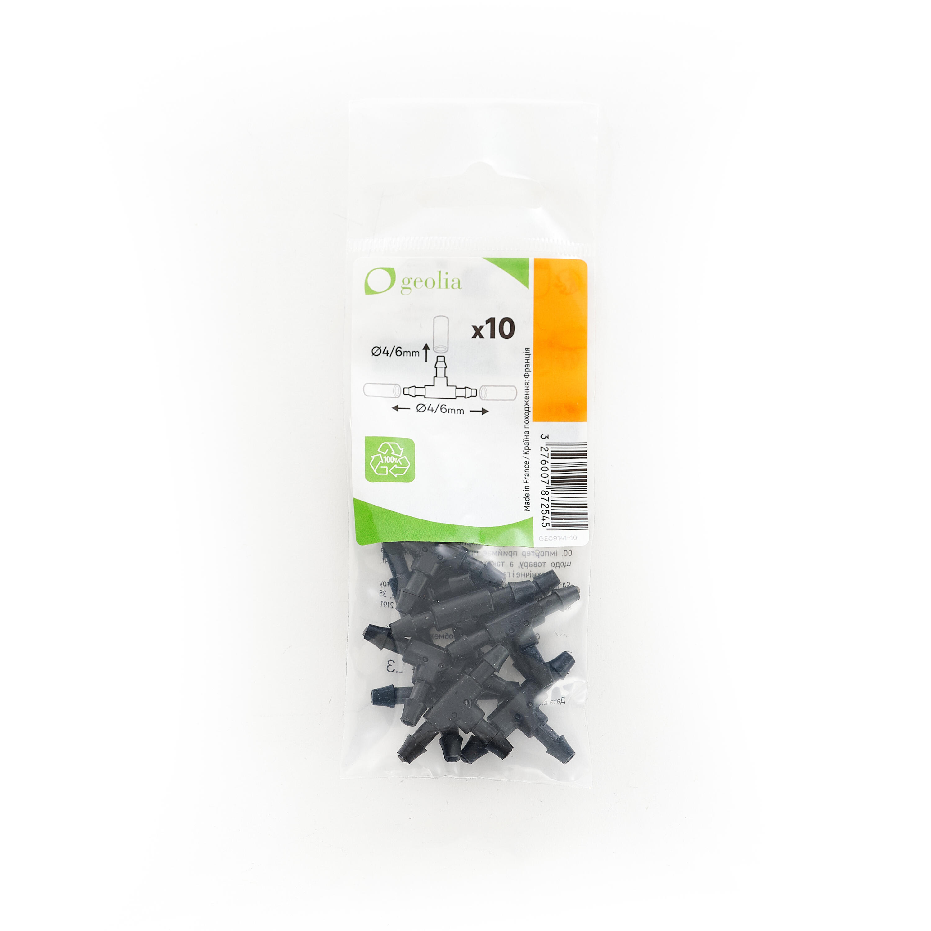 Raccordo a T per irrigazione GEOLIA in polietilene adatto a tubi di ⌀ 4/6 mm, 10 pezzi - 2