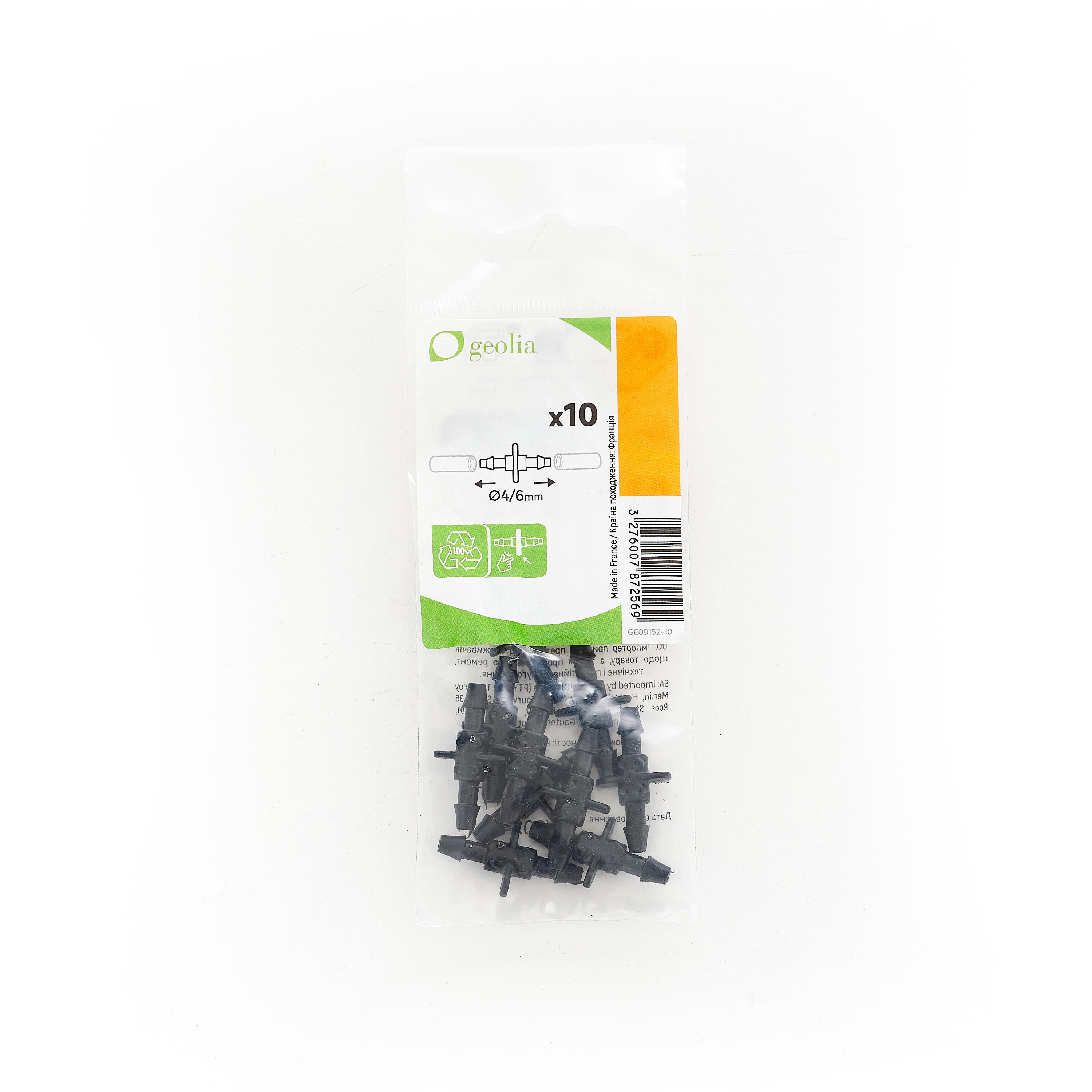 Raccordo dritto per irrigazione GEOLIA in polietilene adatto a tubi di ⌀ 4/6 mm, 10 pezzi - 2