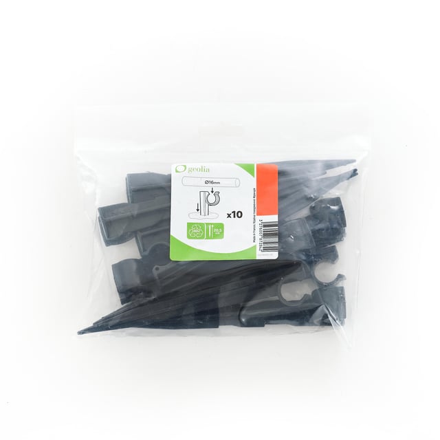 Lot de 10 Support de tuyau pour arrosage polypropylène GEOLIA