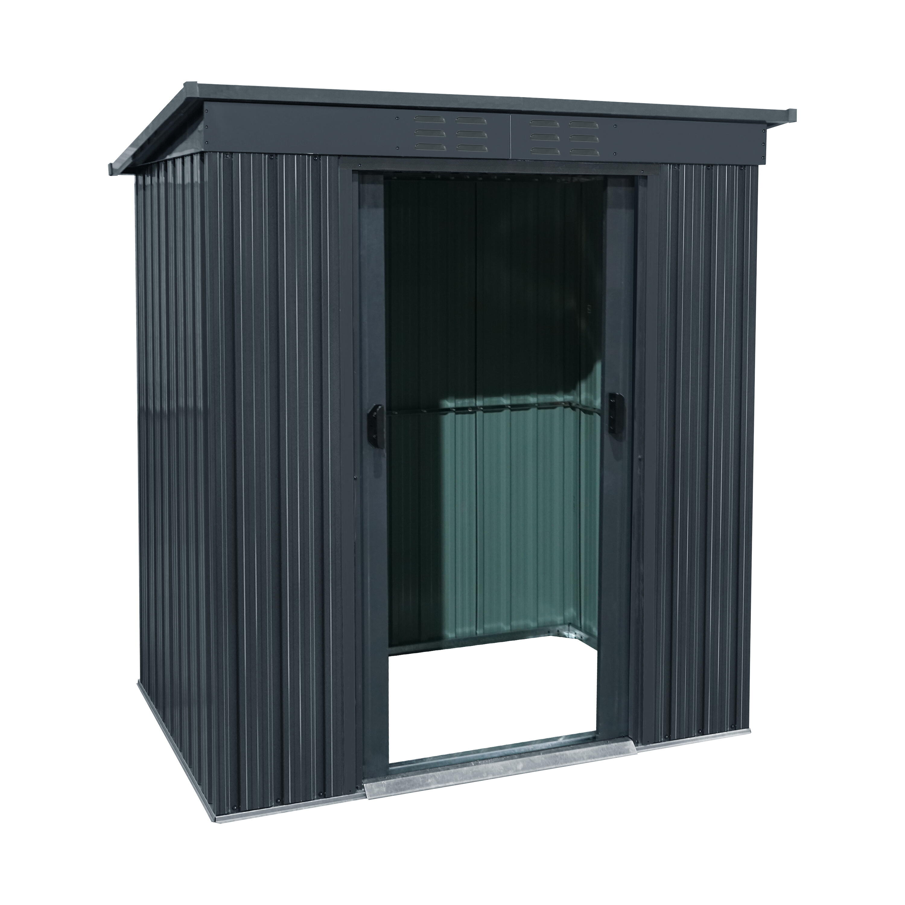 Casetta da giardino NATERIAL Orizaba in acciaio antracite con porta scorrevole semplice, superficie interna 1.56 m² e spessore parete 0.3 mm, senza pavimento - 14