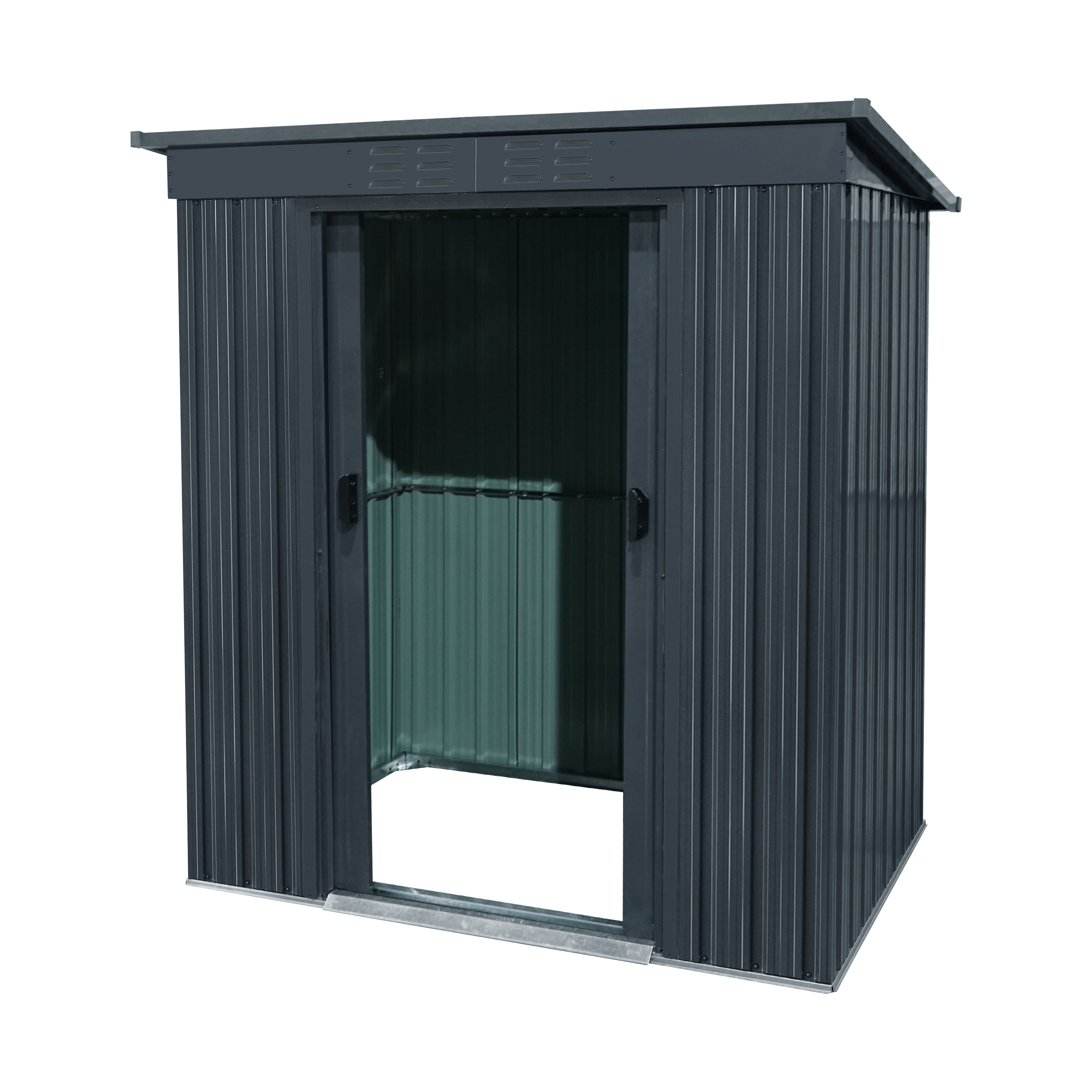 Casetta da giardino NATERIAL Orizaba in acciaio antracite con porta scorrevole semplice, superficie interna 1.56 m² e spessore parete 0.3 mm, senza pavimento - 13