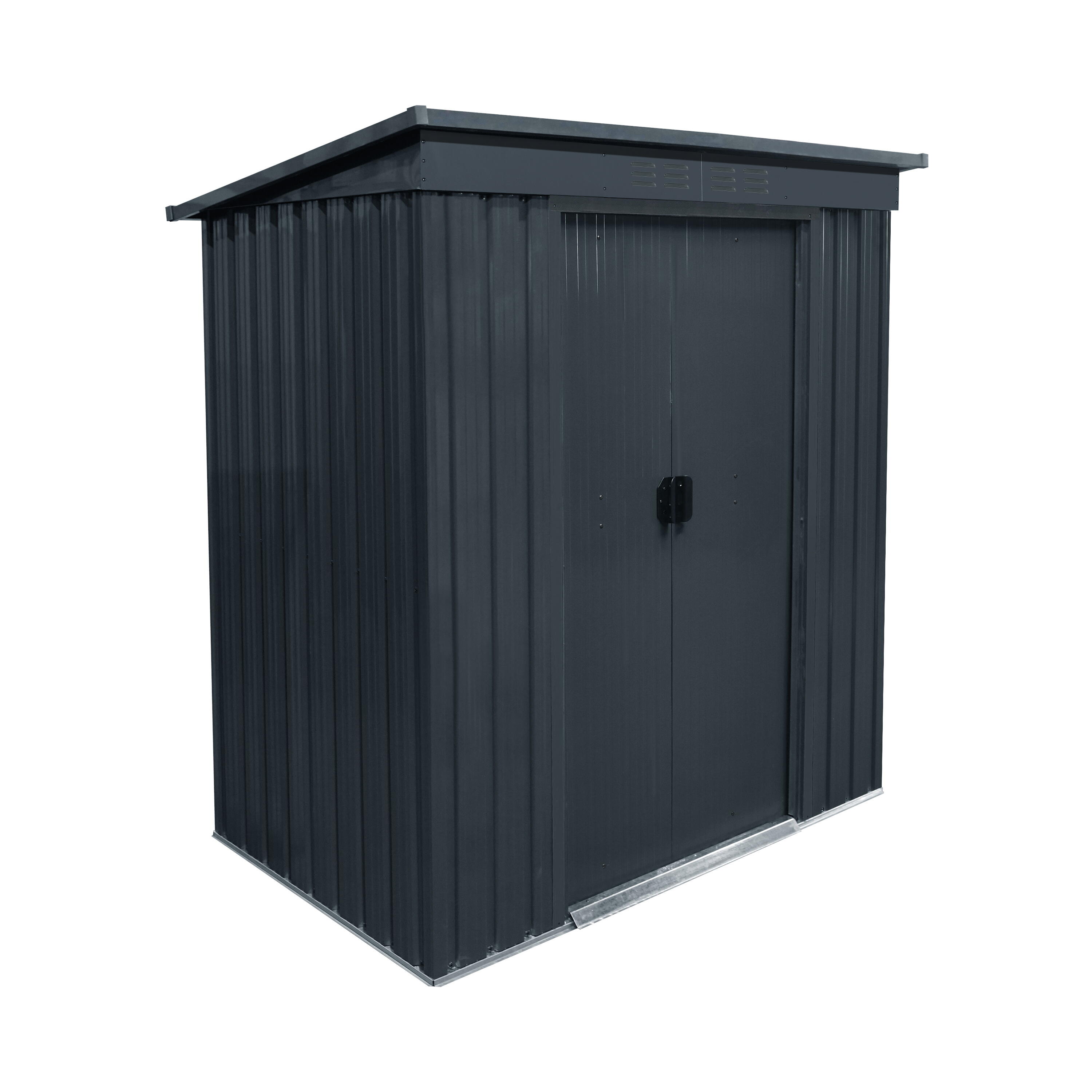 Casetta da giardino NATERIAL Orizaba in acciaio antracite con porta scorrevole semplice, superficie interna 1.56 m² e spessore parete 0.3 mm, senza pavimento - 12