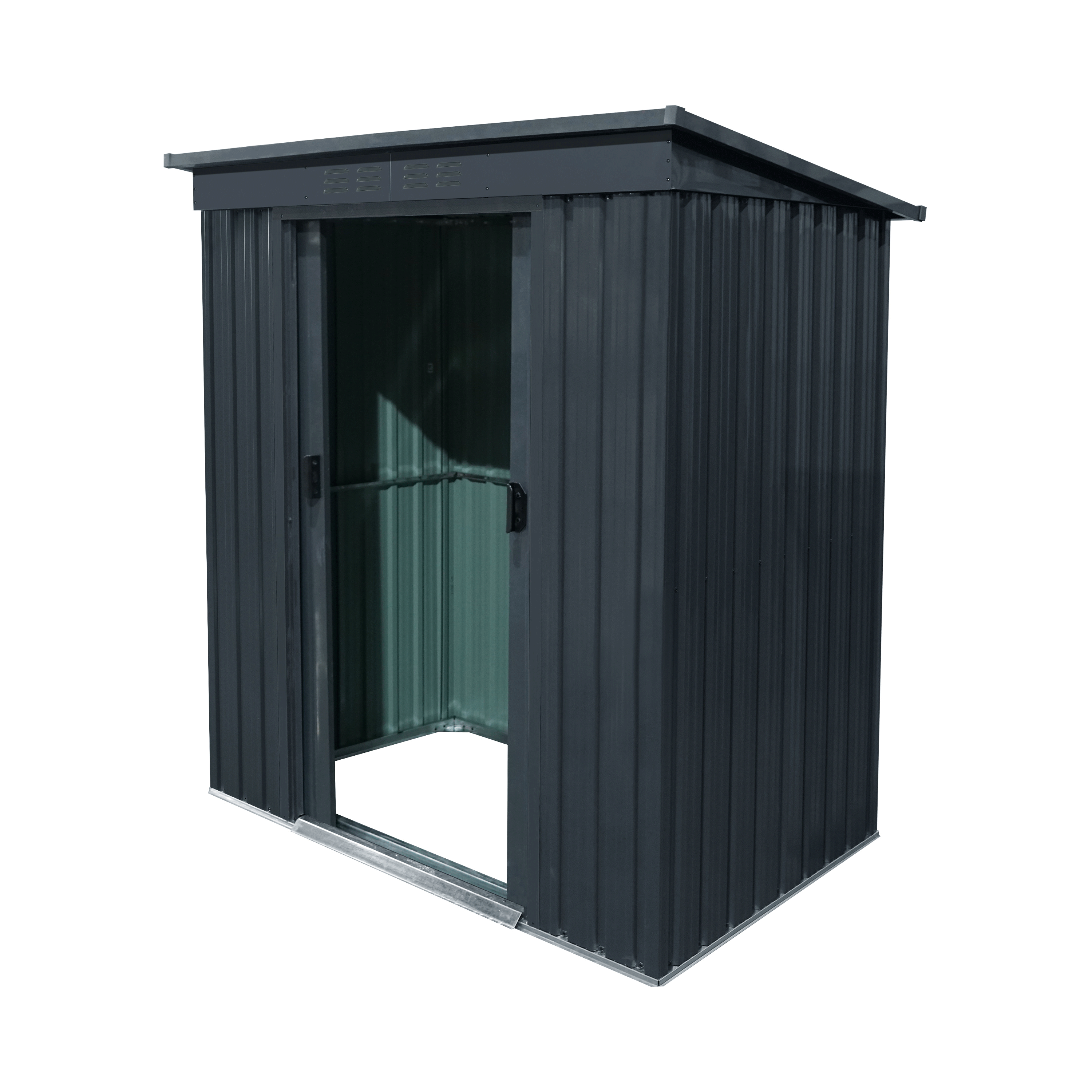 Casetta da giardino NATERIAL Orizaba in acciaio antracite con porta scorrevole semplice, superficie interna 1.56 m² e spessore parete 0.3 mm, senza pavimento - 3