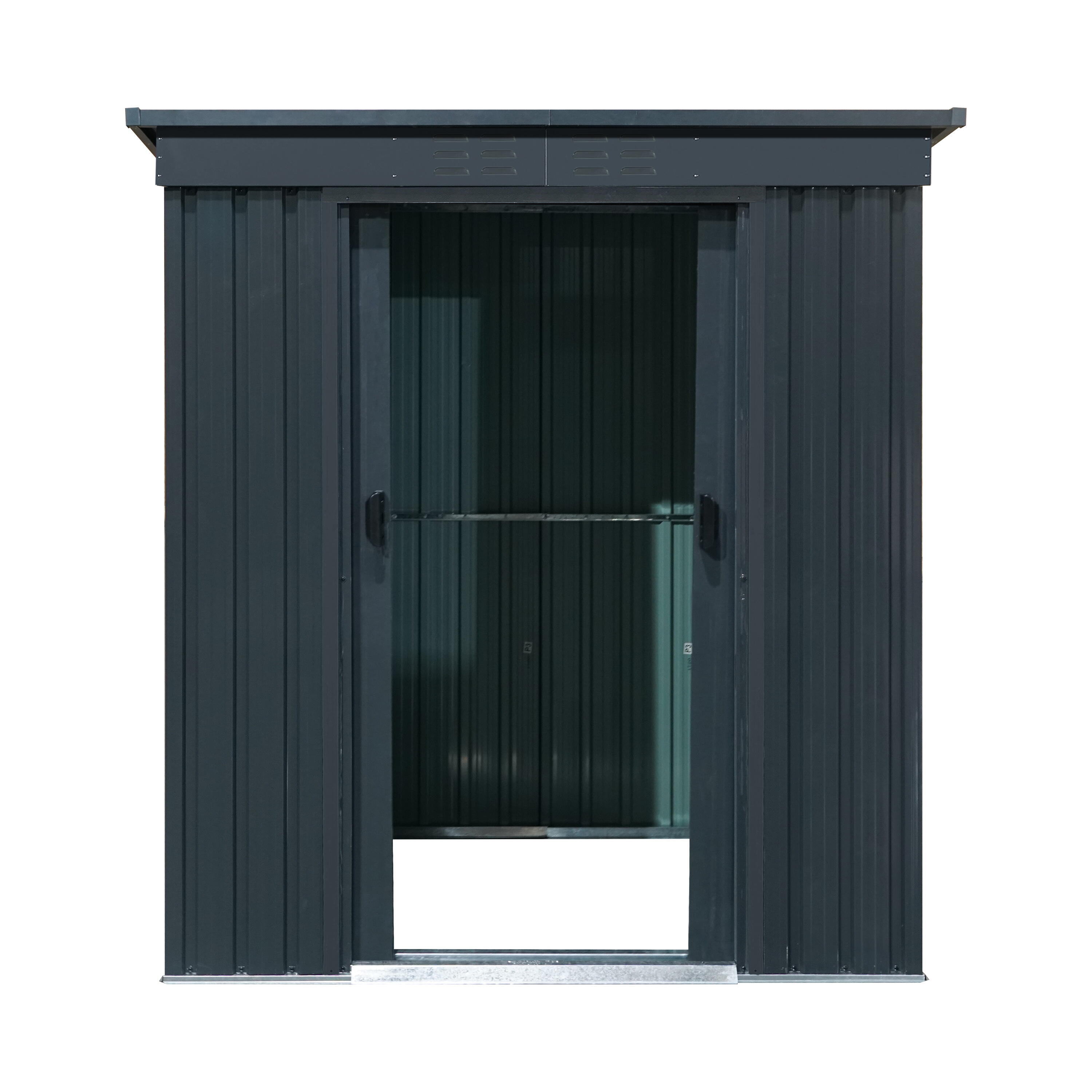 Casetta da giardino NATERIAL Orizaba in acciaio antracite con porta scorrevole semplice, superficie interna 1.56 m² e spessore parete 0.3 mm, senza pavimento - 10