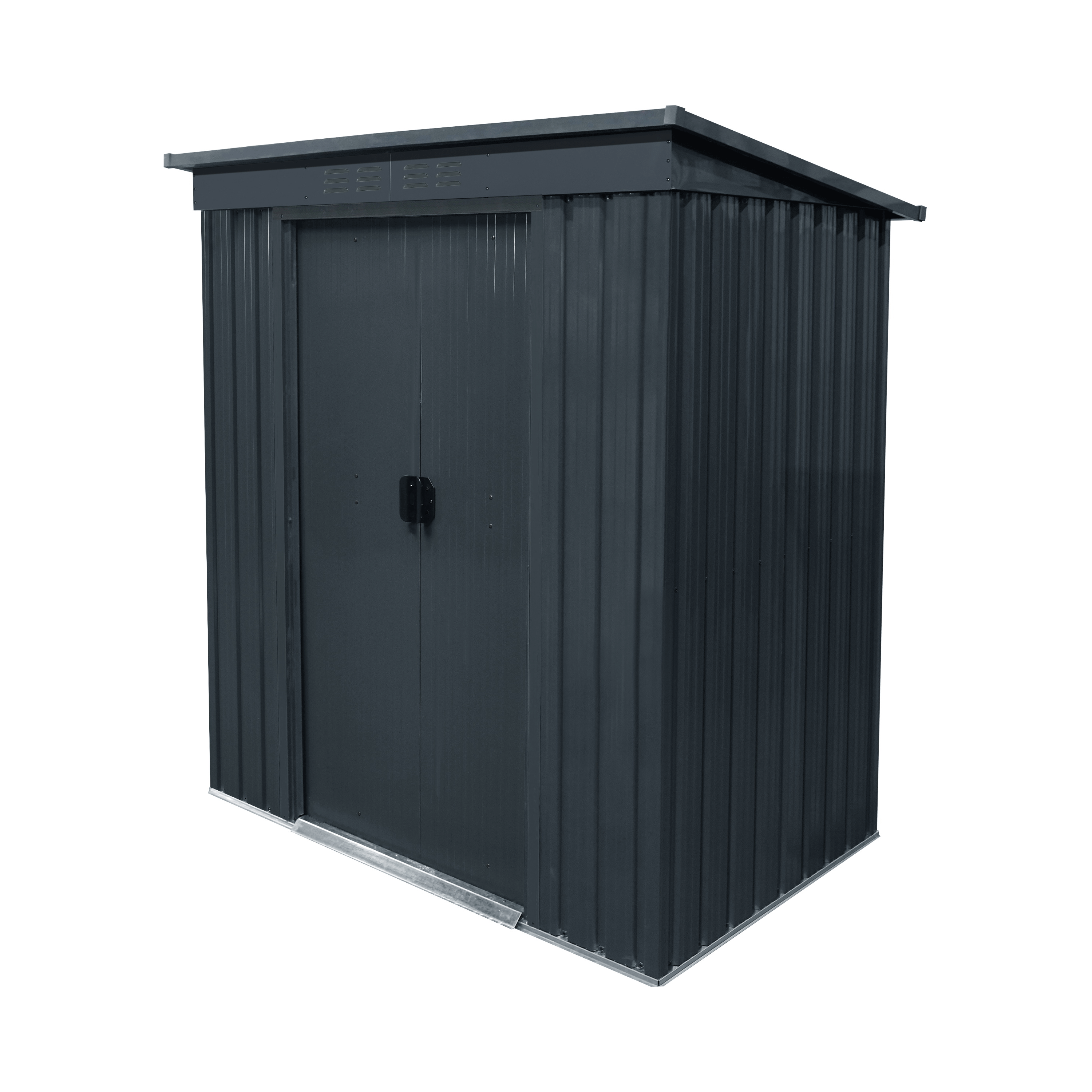 Casetta da giardino NATERIAL Orizaba in acciaio antracite con porta scorrevole semplice, superficie interna 1.56 m² e spessore parete 0.3 mm, senza pavimento - 11