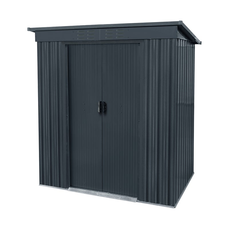 NATERIAL Casetta da giardino in acciaio antracite 1.1 x 1.7 m, superficie esterna 1.59 m² e spessore parete 0.3 mm, senza pavimento porta scorrevole,