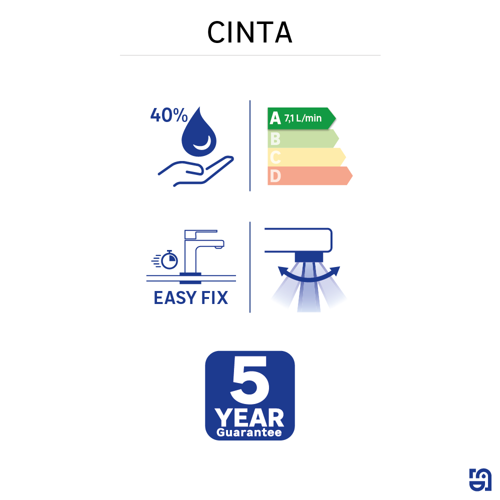Grifo monomando de bidé SENSEA Cinta cromo brillo. Latón - 6