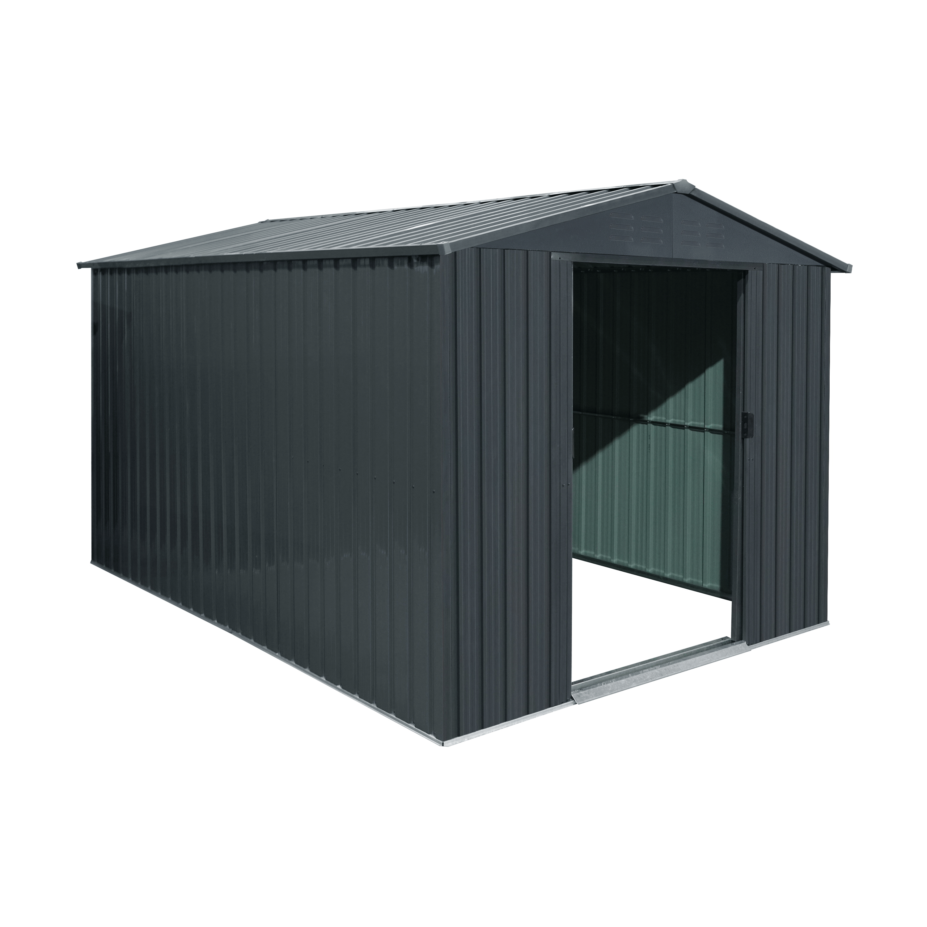 caseta de metal vesuvia de 236x206x303 cm y 658 m2 con 03 mm espesor y puerta corredera naterial