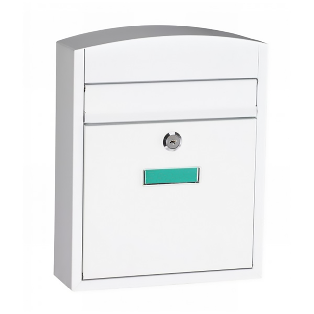 Casella postale SALINA formato lettera in acciaio bianco opaco L 24 x P 10 x H 28.5 cm