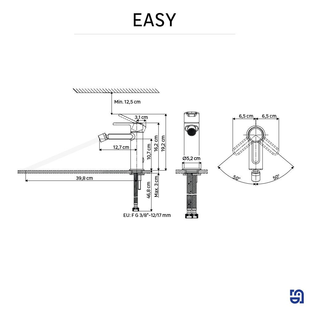 Grifo bidé SENSEA Easy cromo - 3