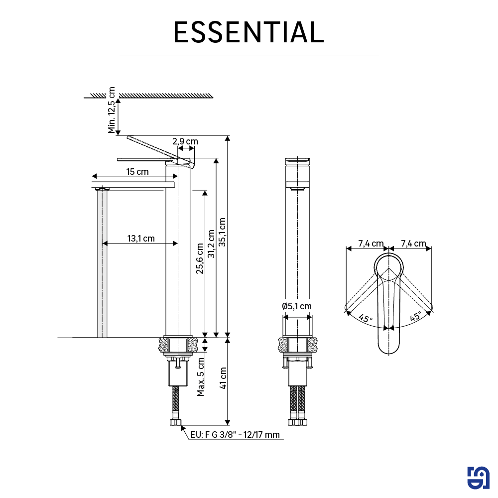 Mitigeur de lavabo chrome XL, Essential, SENSEA - 7