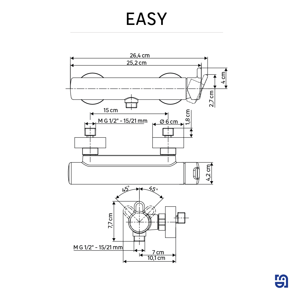 Grifo de ducha monomando SENSEA Easy negro mate  - 5