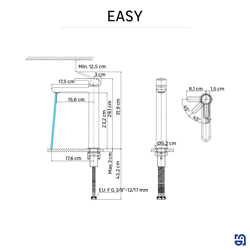 Grifo de lavabo SENSEA Easy monomando caño alto cromo brillo. Apertura en frío. Antical. Latón - 4
