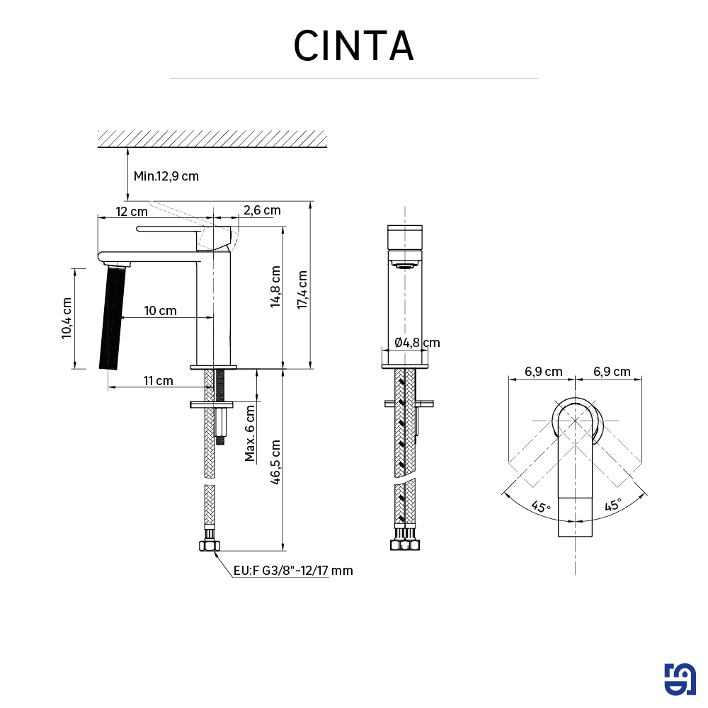 Mitigeur de lavabo chrome M, Cinta, SENSEA - 7